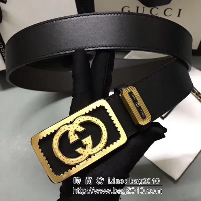 古馳CUCCI 古馳 雙面色胎牛皮 專櫃雙G鋼扣 高端男士皮帶 GHG1102